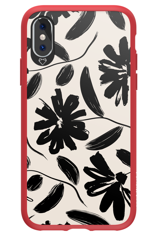 Monochrome Flowerss - Apple iPhone XS