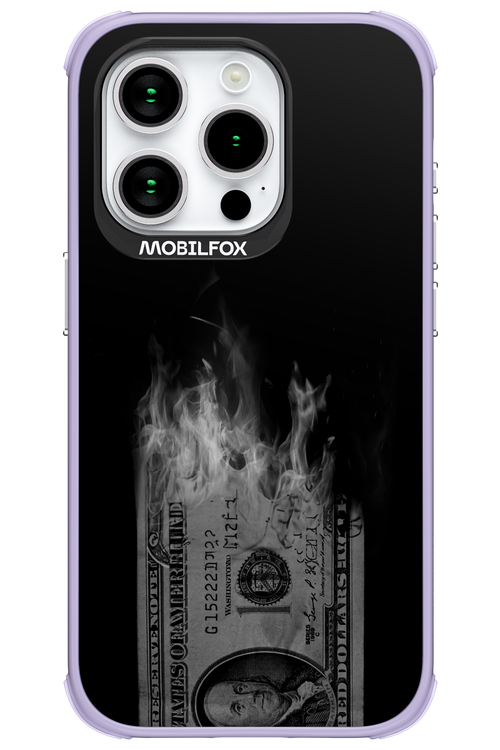 Money Burn B&W - Apple iPhone 15 Pro