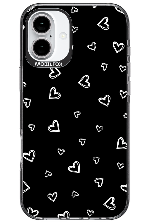 Monochrome Hearts 2.0 - Apple iPhone 16 Plus