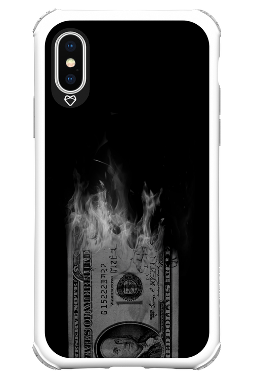 Money Burn B&W - Apple iPhone X