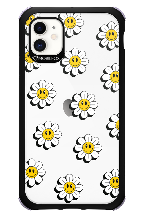 Smiley Flowers Transparent - Apple iPhone 11