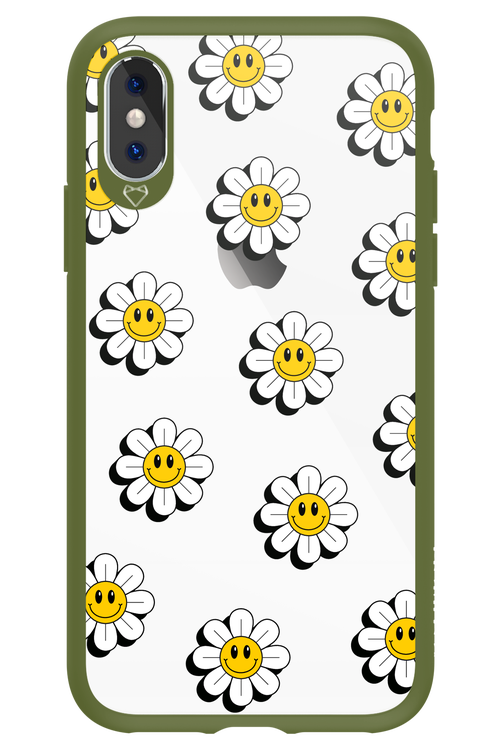 Smiley Flowers Transparent - Apple iPhone XS