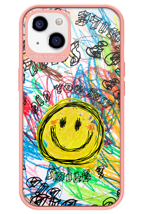 Crayon Smiley Colorful - Apple iPhone 13