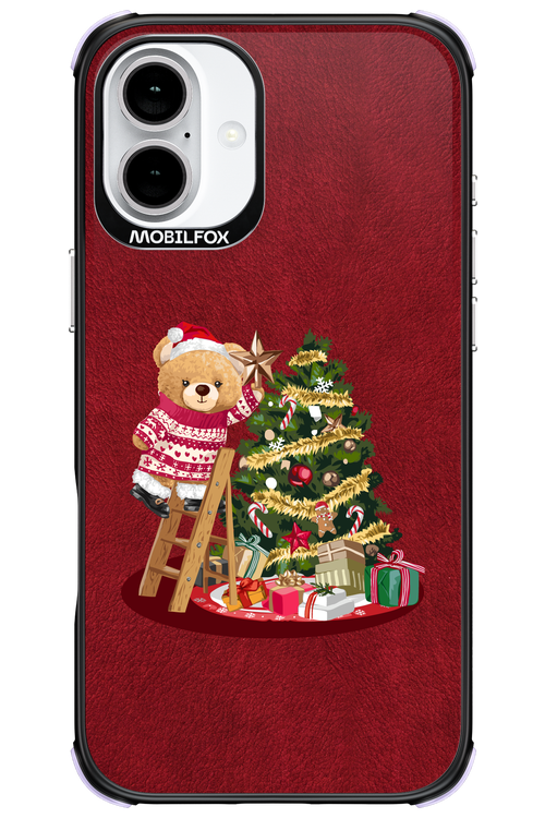 Christmas Bear (Burgundy) - Apple iPhone 16 Plus