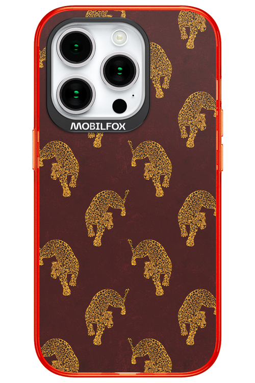 Burgundy Leopard Pattern - Apple iPhone 15 Pro