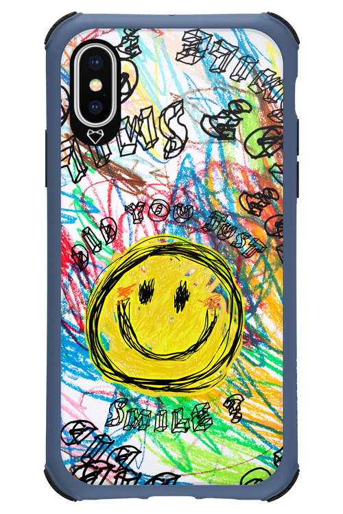 Crayon Smiley Colorful - Apple iPhone XS