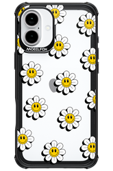 Smiley Flowers Transparent - Apple iPhone 16 Plus