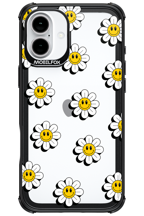 Smiley Flowers Transparent - Apple iPhone 16 Plus