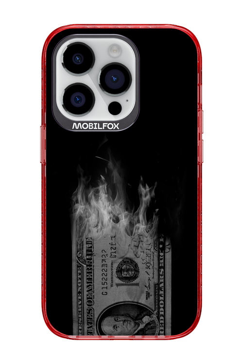 Money Burn B&W - Apple iPhone 14 Pro