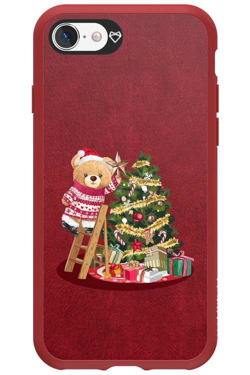 Christmas Bear (Burgundy) - Apple iPhone SE 2022