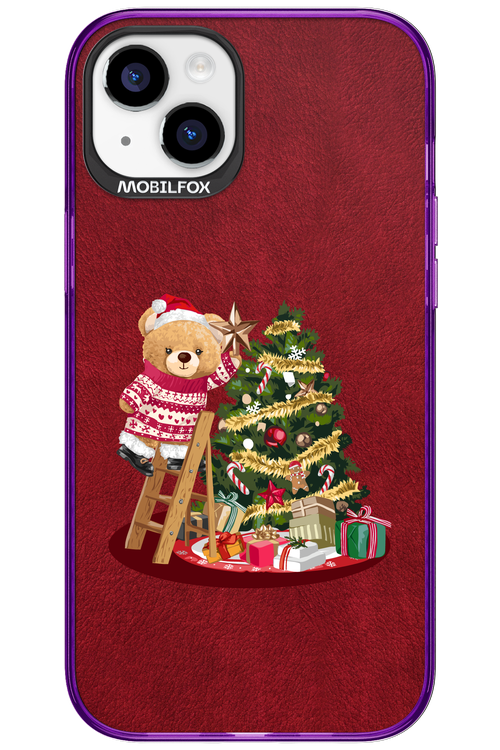 Christmas Bear (Burgundy) - Apple iPhone 15 Plus