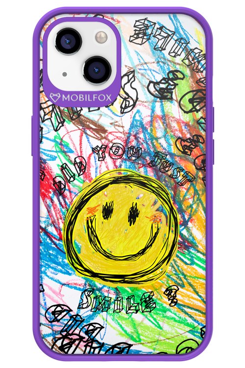 Crayon Smiley Colorful - Apple iPhone 13