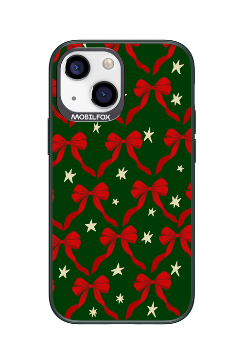 Bow & Stars (Green) - Apple iPhone 13 Mini