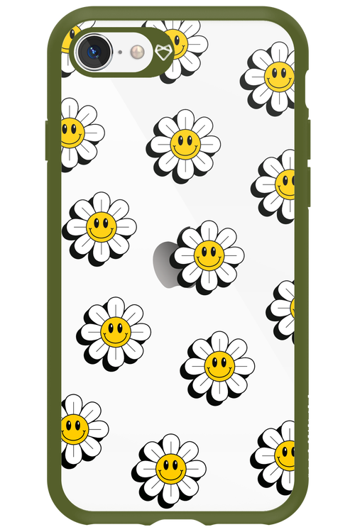 Smiley Flowers Transparent - Apple iPhone SE 2020