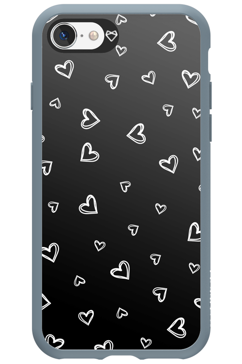 Monochrome Hearts 2.0 - Apple iPhone 8
