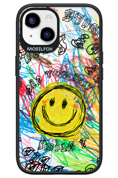 Crayon Smiley Colorful - Apple iPhone 14