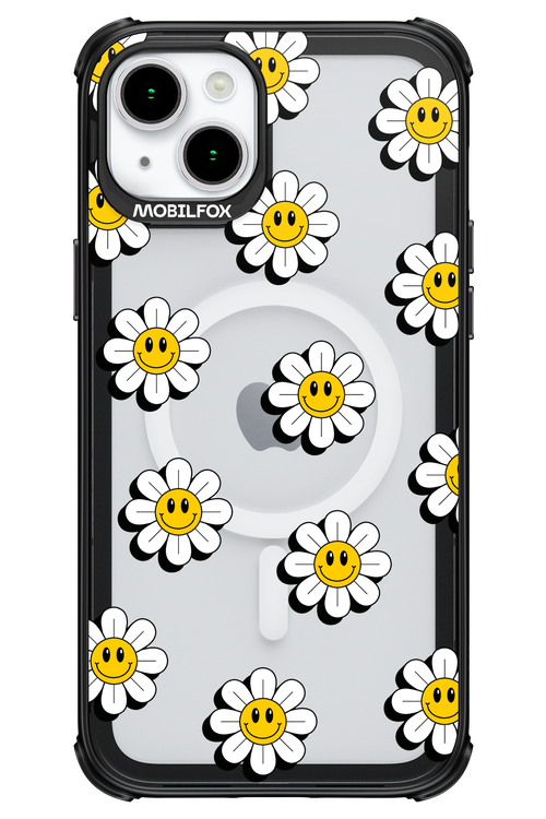 Smiley Flowers Transparent - Apple iPhone 15 Plus