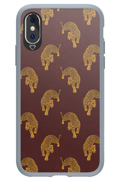 Burgundy Leopard Pattern - Apple iPhone X