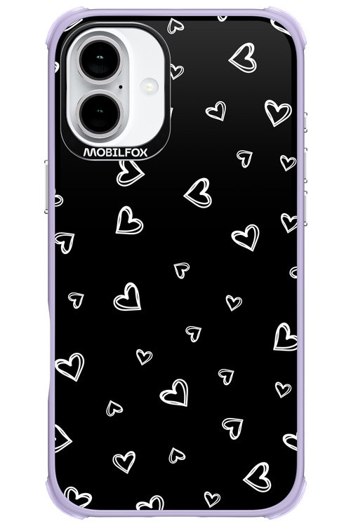 Monochrome Hearts 2.0 - Apple iPhone 16 Plus