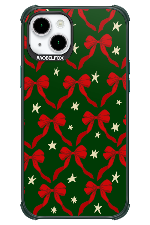 Bow & Stars (Green) - Apple iPhone 15 Plus