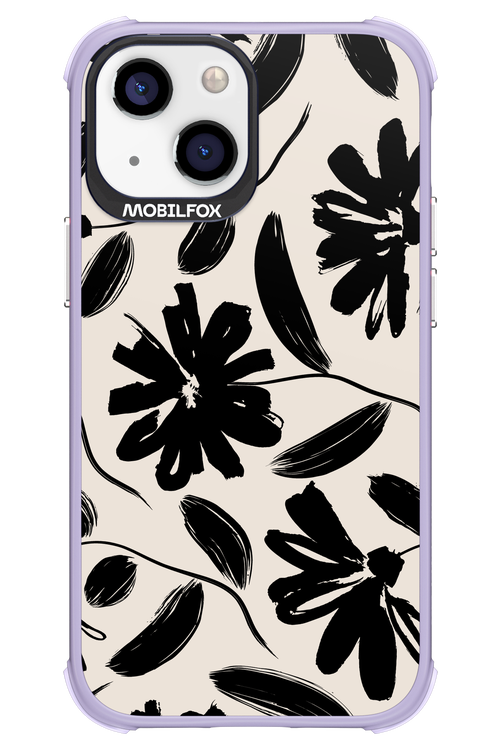 Monochrome Flowerss - Apple iPhone 13 Mini