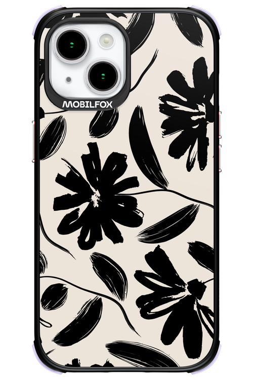Monochrome Flowerss 2.0 - Apple iPhone 15