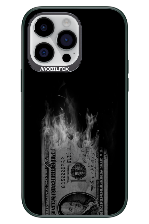 Money Burn B&W - Apple iPhone 14 Pro Max