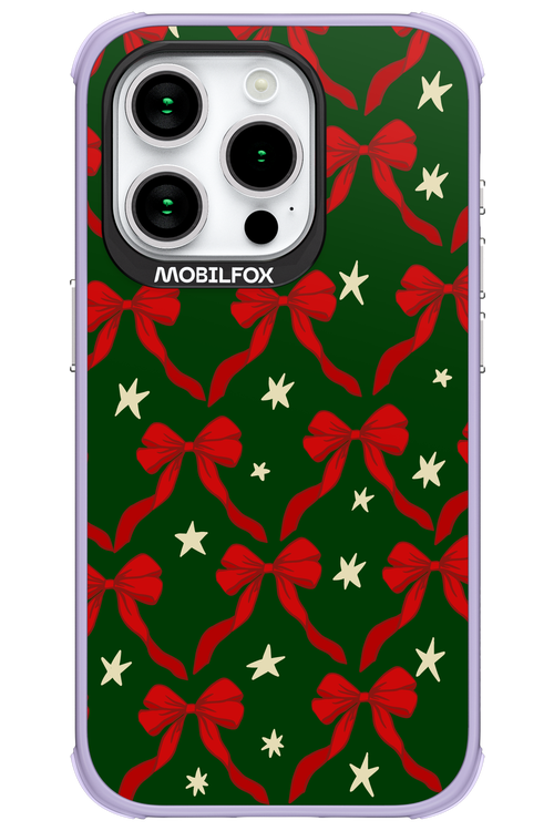 Bow & Stars (Green) - Apple iPhone 15 Pro