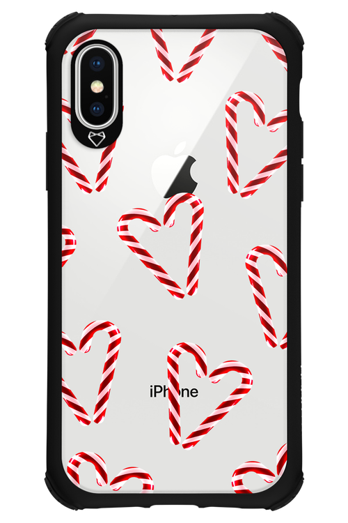 Candy Cane Hearts - Apple iPhone X