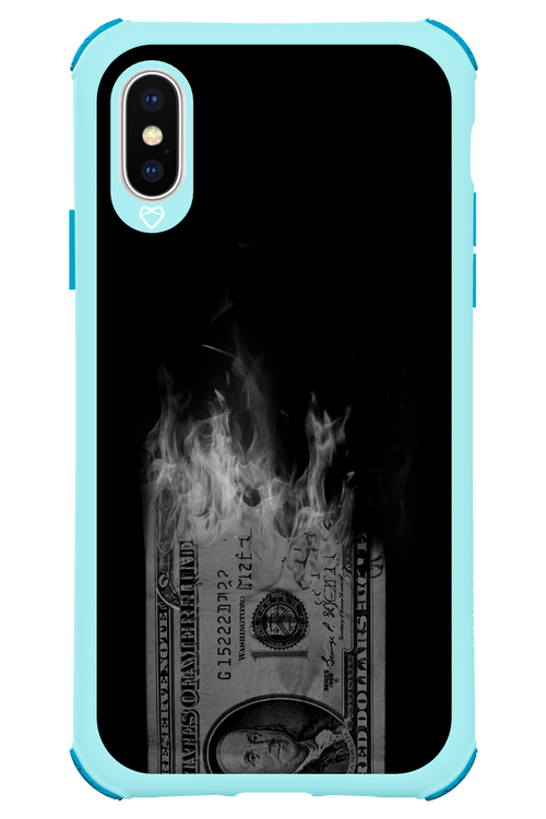 Money Burn B&W - Apple iPhone XS