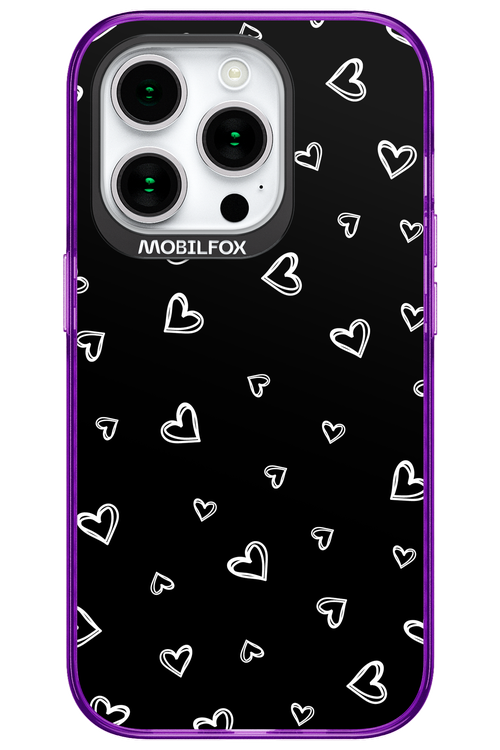 Monochrome Hearts 2.0 - Apple iPhone 15 Pro