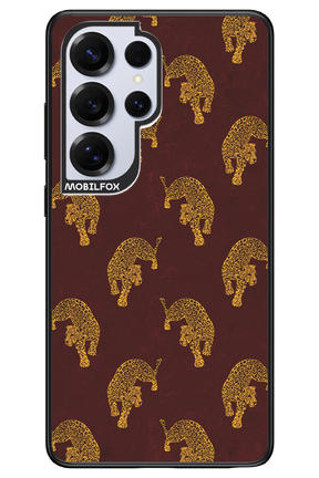 Burgundy Leopard Pattern - Samsung S25 Ultra