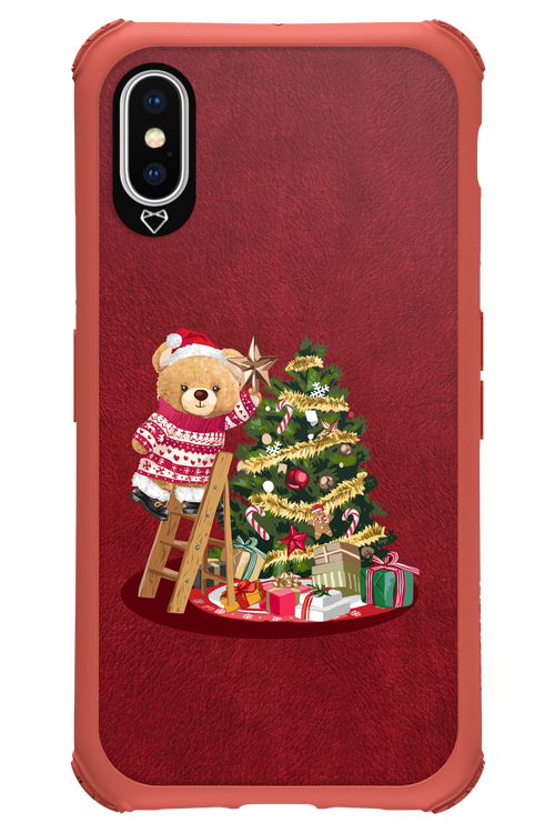 Christmas Bear (Burgundy) - Apple iPhone X