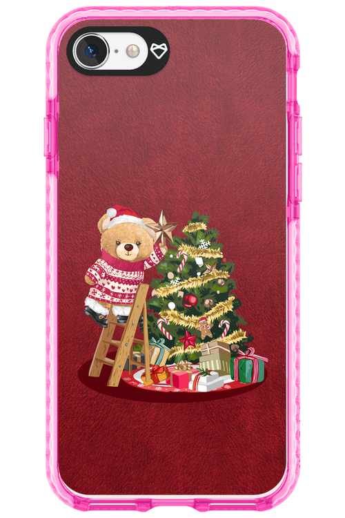 Christmas Bear (Burgundy) - Apple iPhone SE 2020