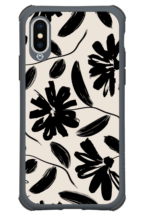 Monochrome Flowerss 2.0 - Apple iPhone XS