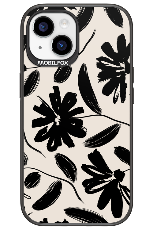 Monochrome Flowerss - Apple iPhone 15