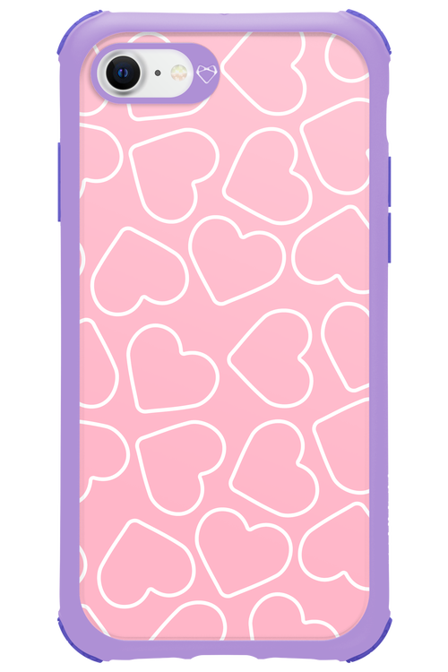 Line Heart Pink - Apple iPhone 8