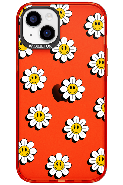 Smiley Flowers Transparent - Apple iPhone 15 Plus