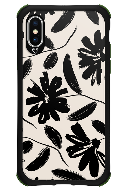 Monochrome Flowerss 2.0 - Apple iPhone X