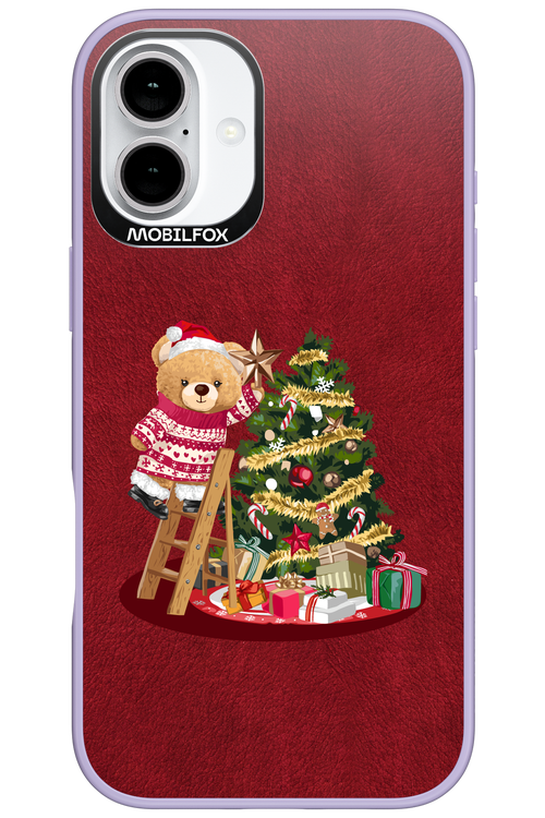 Christmas Bear (Burgundy) - Apple iPhone 16 Plus