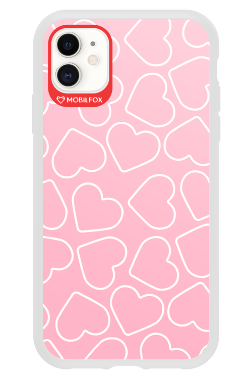 Line Heart Pink - Apple iPhone 11