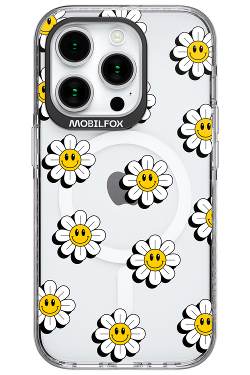 Smiley Flowers Transparent - Apple iPhone 15 Pro