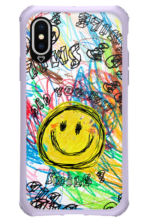 Crayon Smiley Colorful - Apple iPhone X