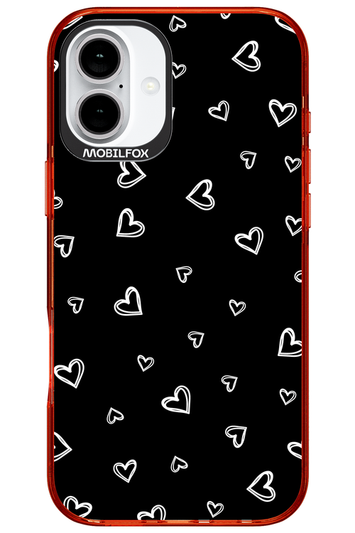 Monochrome Hearts 2.0 - Apple iPhone 16 Plus