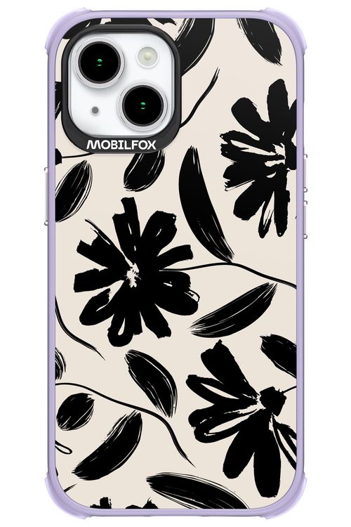 Monochrome Flowerss - Apple iPhone 15