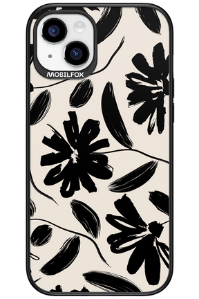 Monochrome Flowerss - Apple iPhone 15 Plus