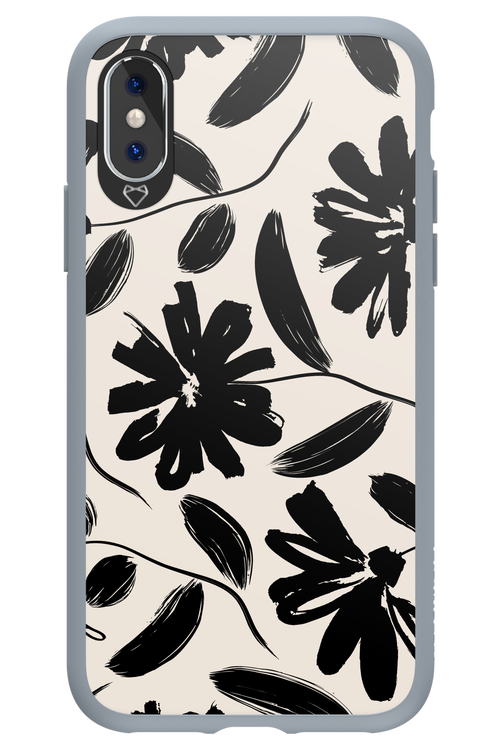 Monochrome Flowerss 2.0 - Apple iPhone X