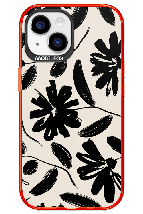 Monochrome Flowerss - Apple iPhone 15