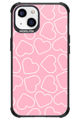 Line Heart Pink - Apple iPhone 13
