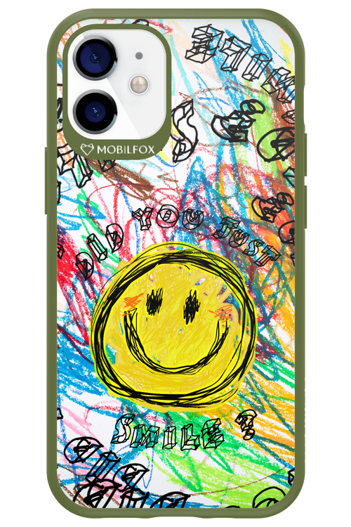 Crayon Smiley Colorful - Apple iPhone 12 Mini